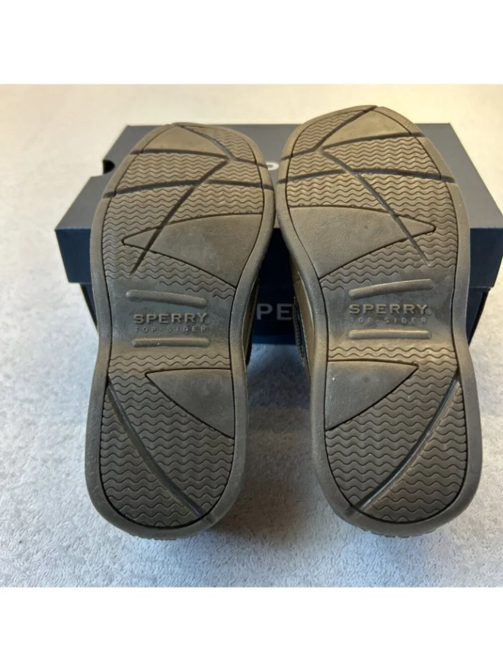 Sperry Top-Sider Boat Shoes Youth Kids 3M Tan Leather Rubber Sole Tie New in Box
